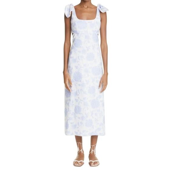 Zimmermann Postcard Tie-Shoulder Midi Dress Size Large‎ - Picture 2 of 10